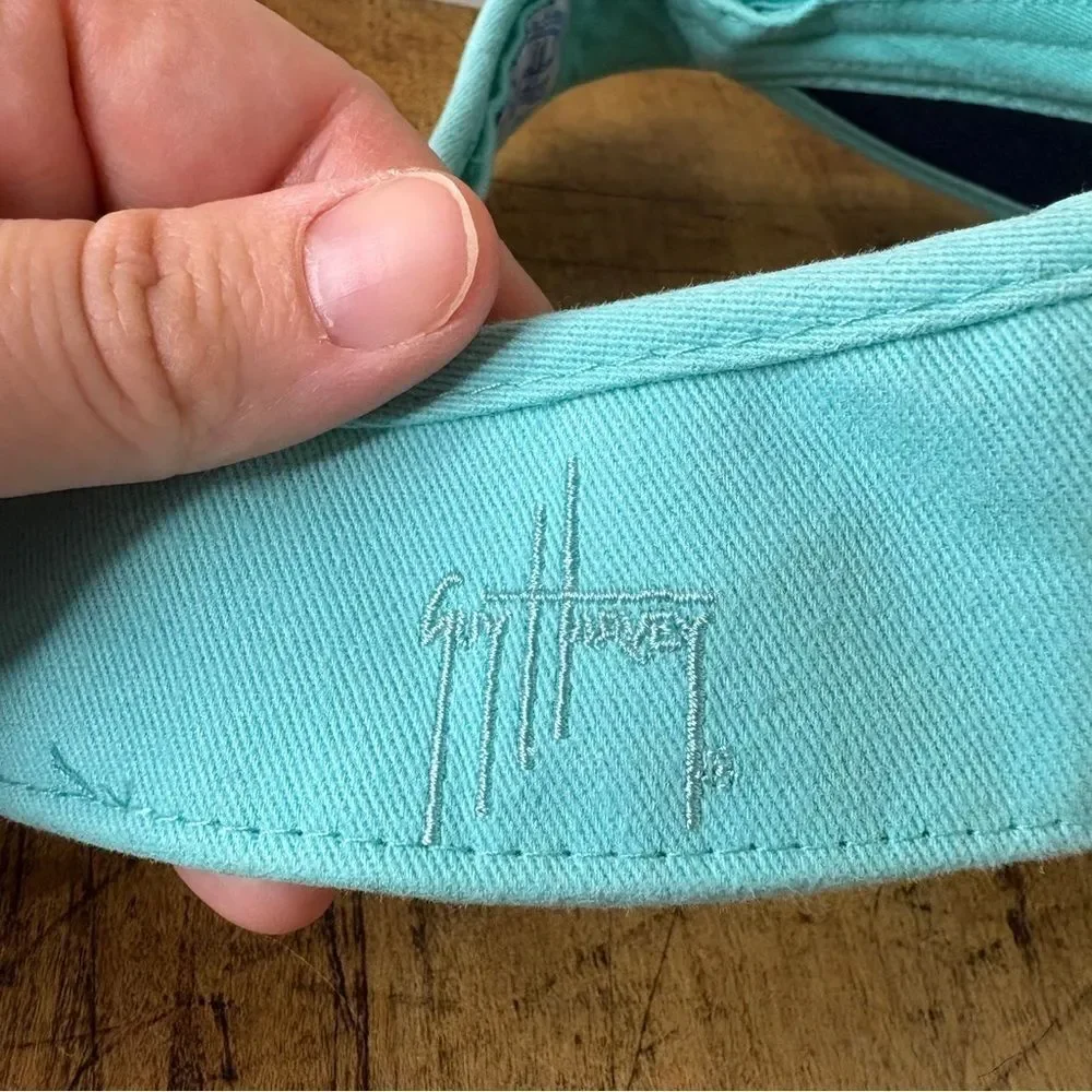 Guy Harvey Turquoise Visor Embroidered Marlin Fish Adult Unisex Adjustable